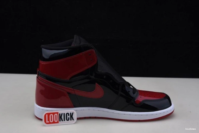 Cheap MAX Bred 555088-063 Air Jordan 1 Patent High OG 0629